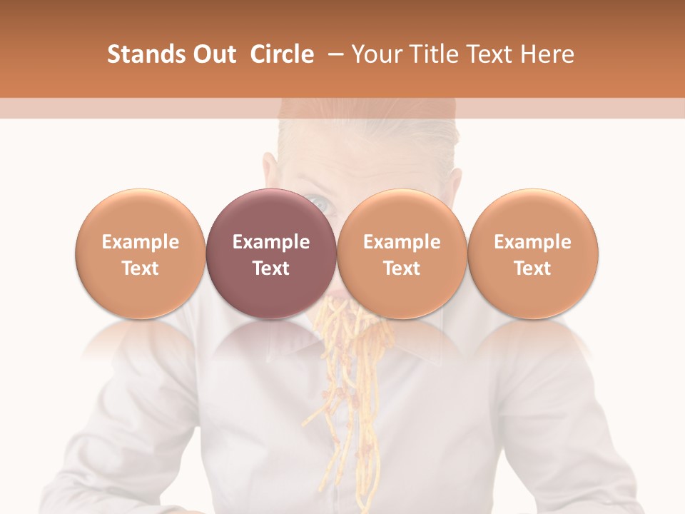 A Woman Is Eating Spaghetti From A Bowl PowerPoint Template