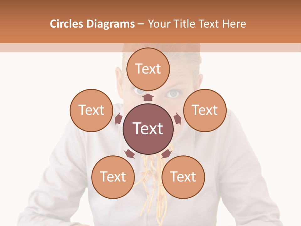 A Woman Is Eating Spaghetti From A Bowl PowerPoint Template