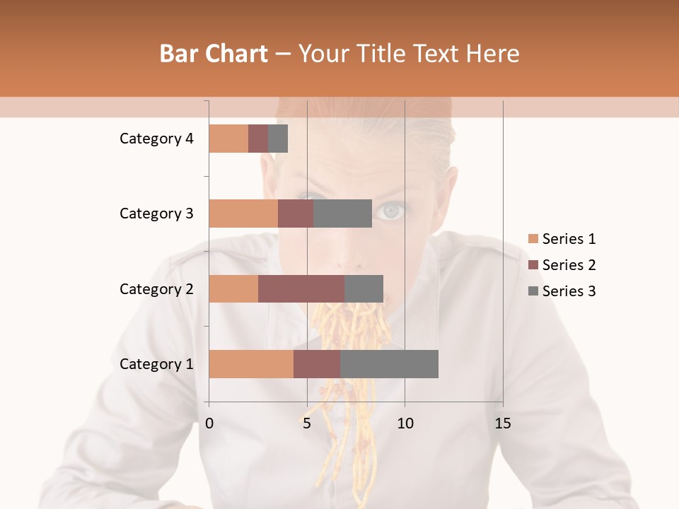 A Woman Is Eating Spaghetti From A Bowl PowerPoint Template