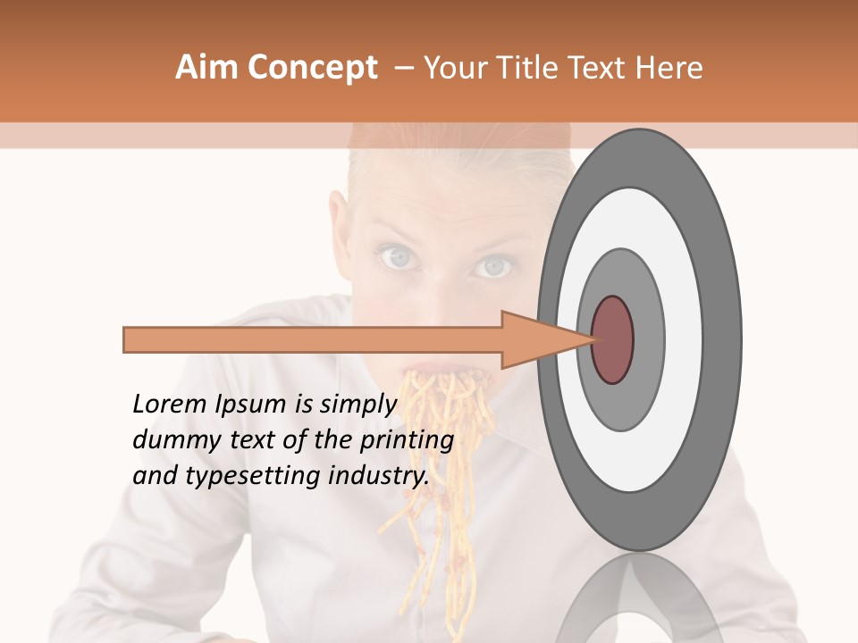 A Woman Is Eating Spaghetti From A Bowl PowerPoint Template