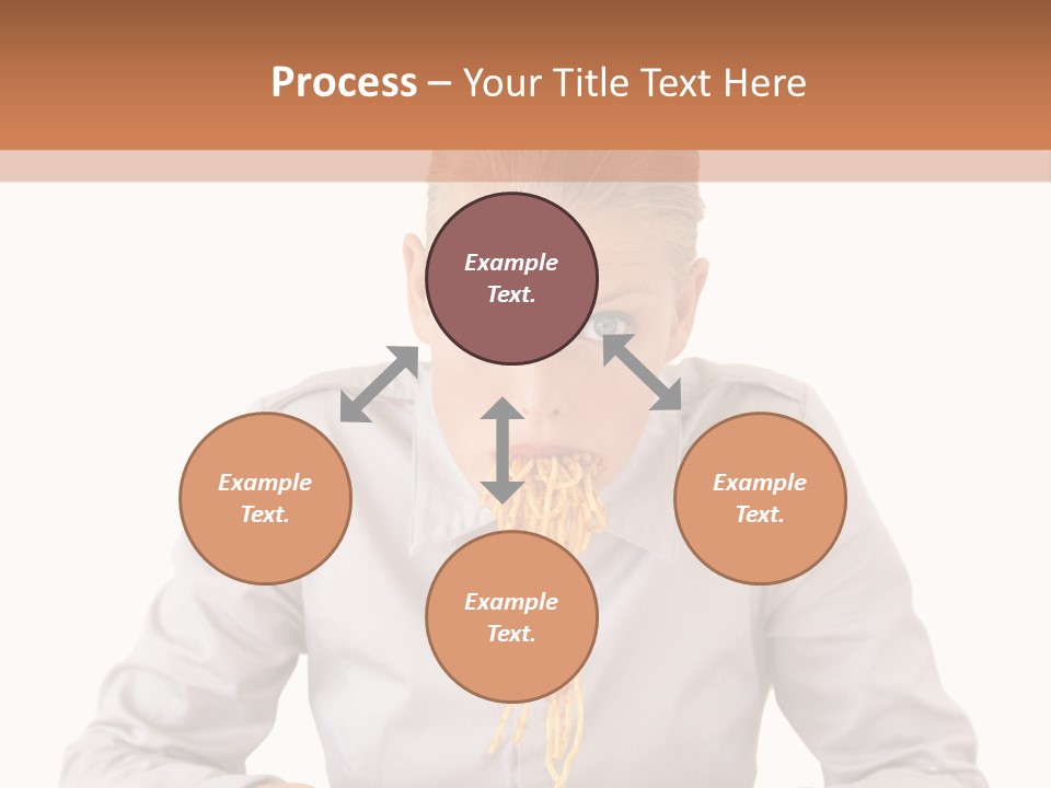 A Woman Is Eating Spaghetti From A Bowl PowerPoint Template