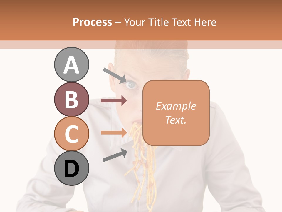A Woman Is Eating Spaghetti From A Bowl PowerPoint Template