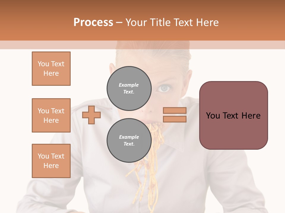 A Woman Is Eating Spaghetti From A Bowl PowerPoint Template