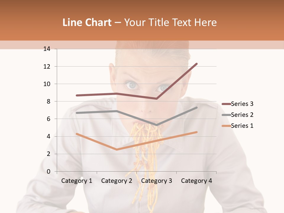 A Woman Is Eating Spaghetti From A Bowl PowerPoint Template