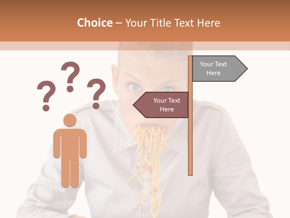 A Woman Is Eating Spaghetti From A Bowl PowerPoint Template