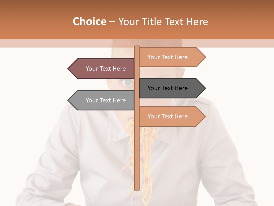 A Woman Is Eating Spaghetti From A Bowl PowerPoint Template