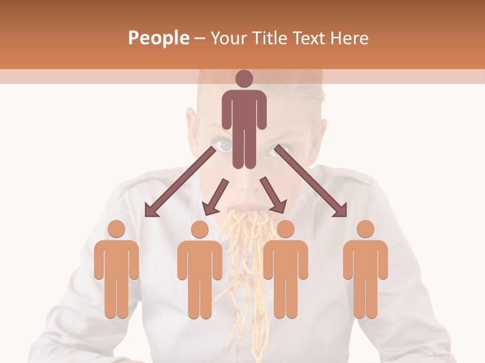 A Woman Is Eating Spaghetti From A Bowl PowerPoint Template