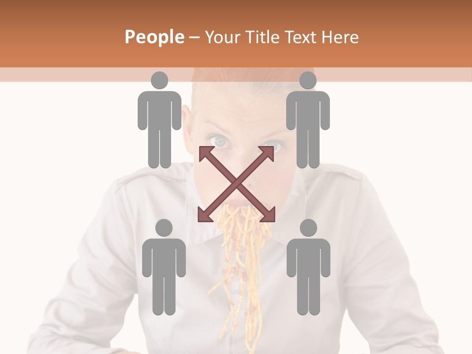A Woman Is Eating Spaghetti From A Bowl PowerPoint Template