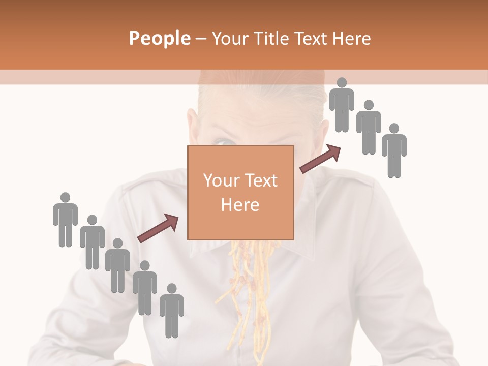 A Woman Is Eating Spaghetti From A Bowl PowerPoint Template