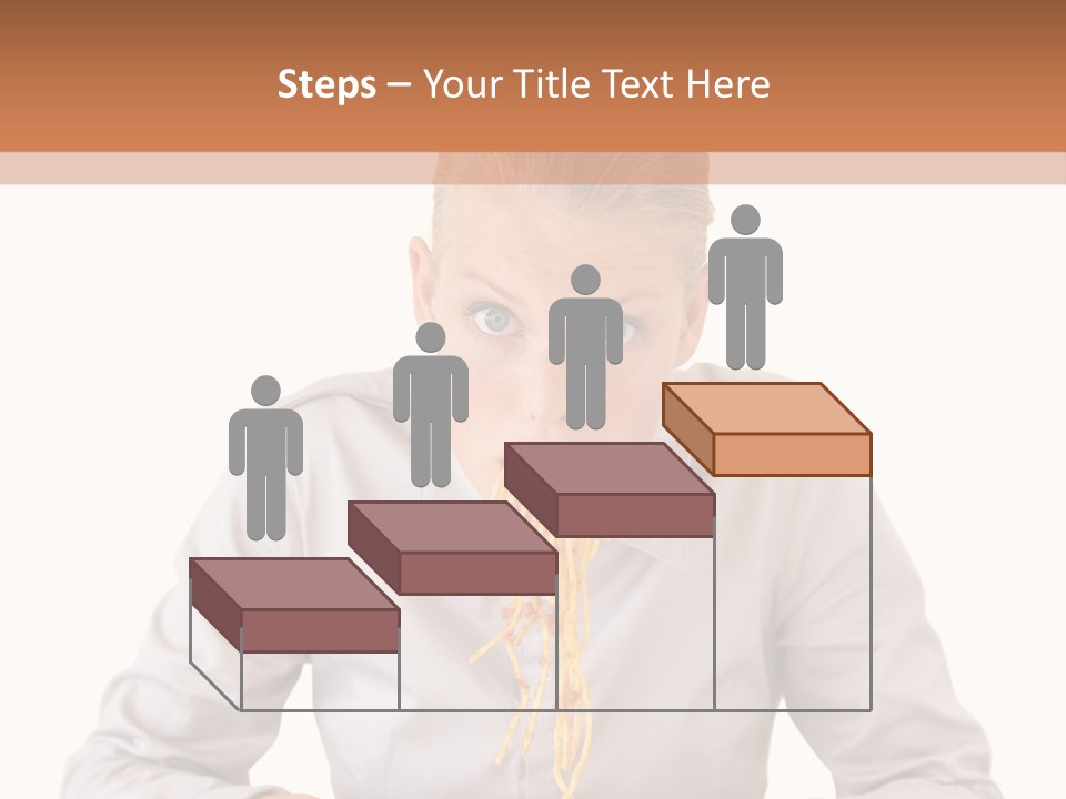 A Woman Is Eating Spaghetti From A Bowl PowerPoint Template