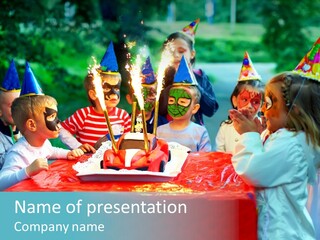 Car Cake Boy PowerPoint Template