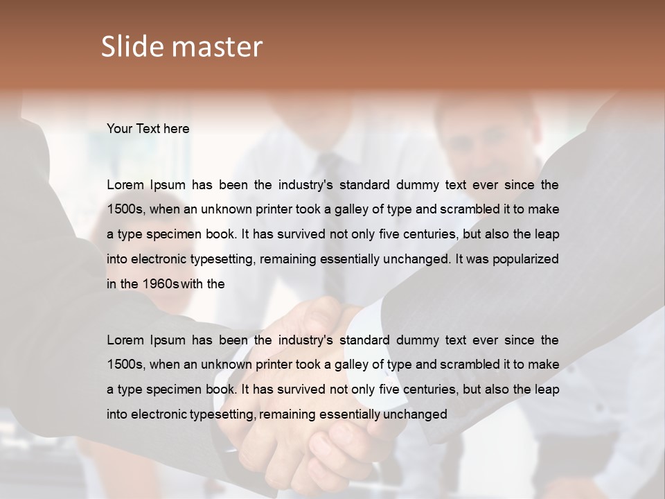 Young Handshake Businessman PowerPoint Template