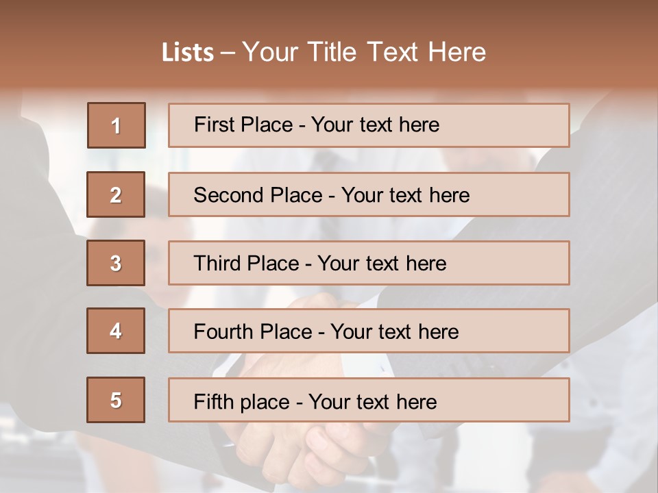 Young Handshake Businessman PowerPoint Template
