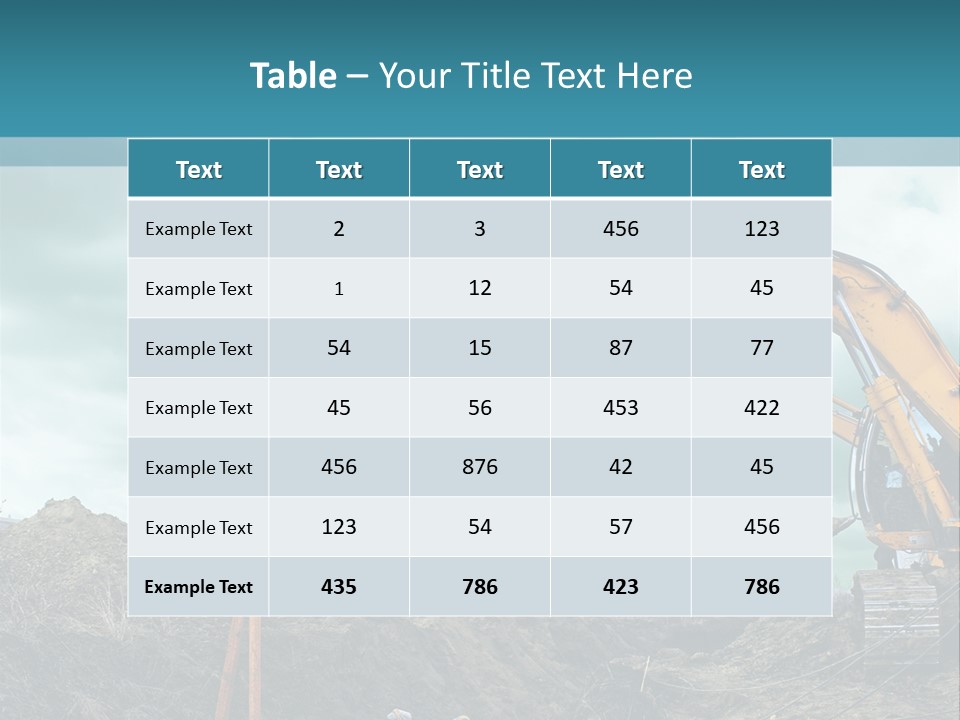 Equipment Construction Heavy PowerPoint Template