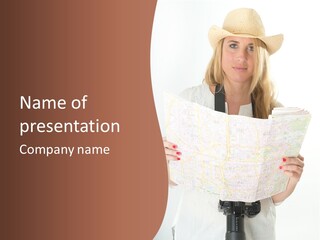 Cowboy Hat Voyage Woman PowerPoint Template