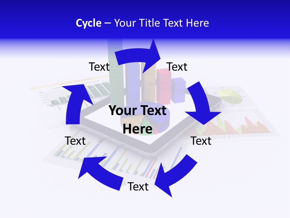A Tablet With A Colorful Diagram On Top Of It PowerPoint Template