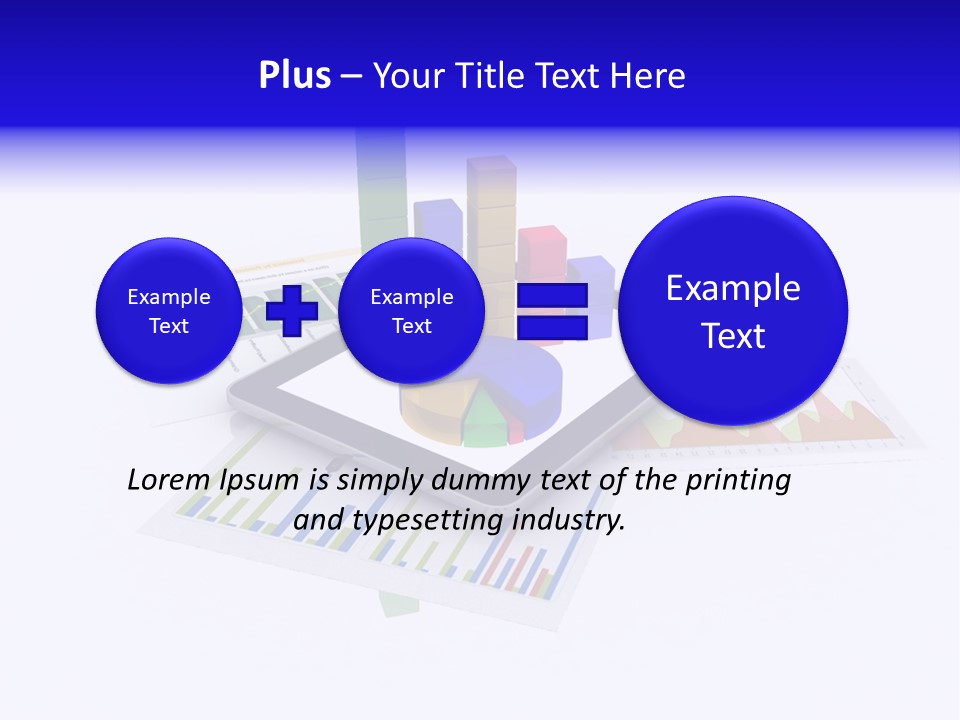 A Tablet With A Colorful Diagram On Top Of It PowerPoint Template
