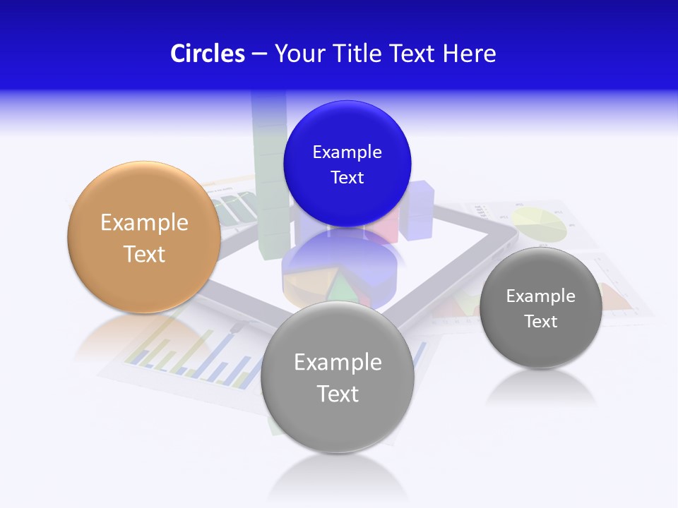 A Tablet With A Colorful Diagram On Top Of It PowerPoint Template