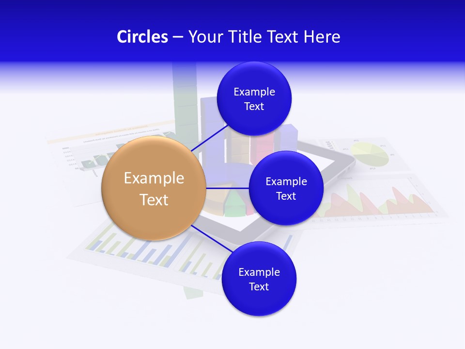 A Tablet With A Colorful Diagram On Top Of It PowerPoint Template