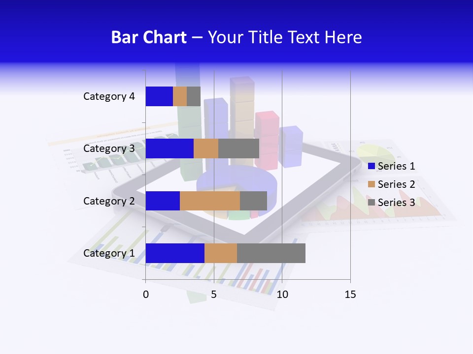 A Tablet With A Colorful Diagram On Top Of It PowerPoint Template