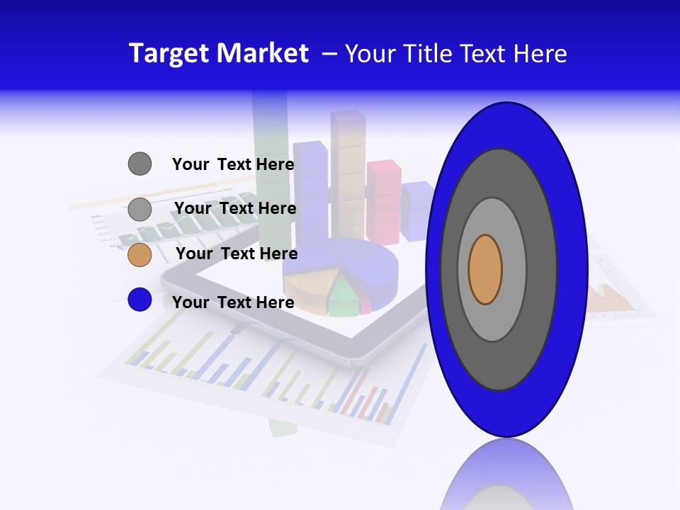 A Tablet With A Colorful Diagram On Top Of It PowerPoint Template