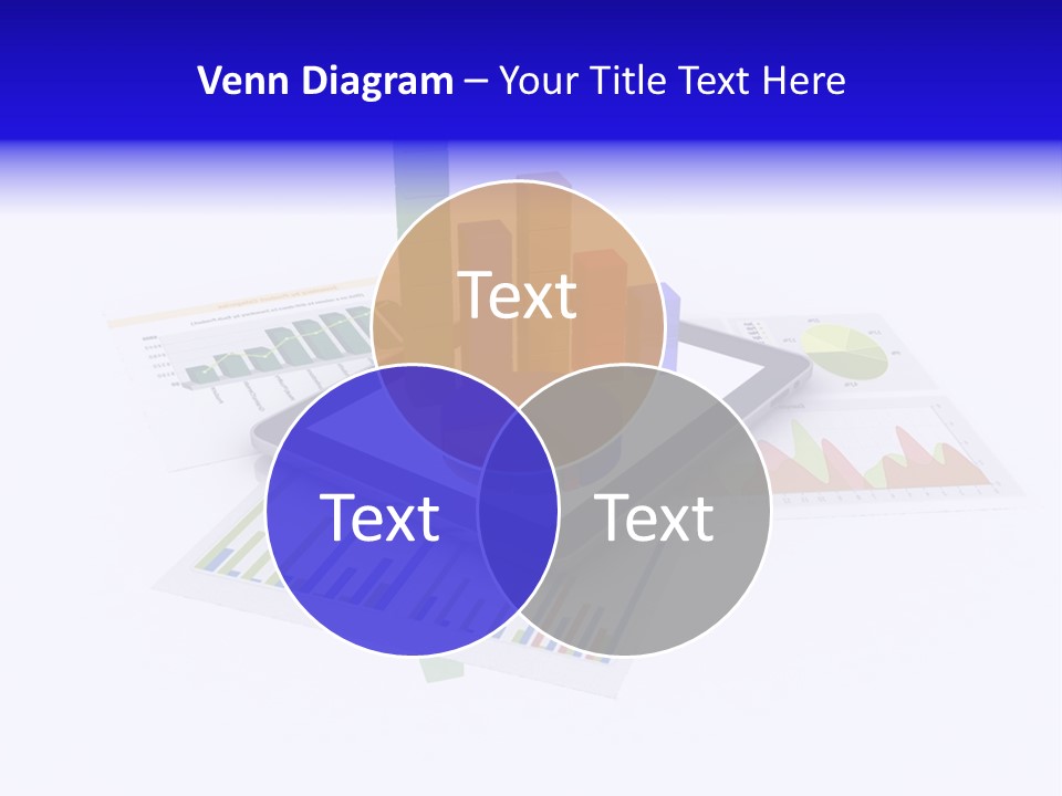 A Tablet With A Colorful Diagram On Top Of It PowerPoint Template