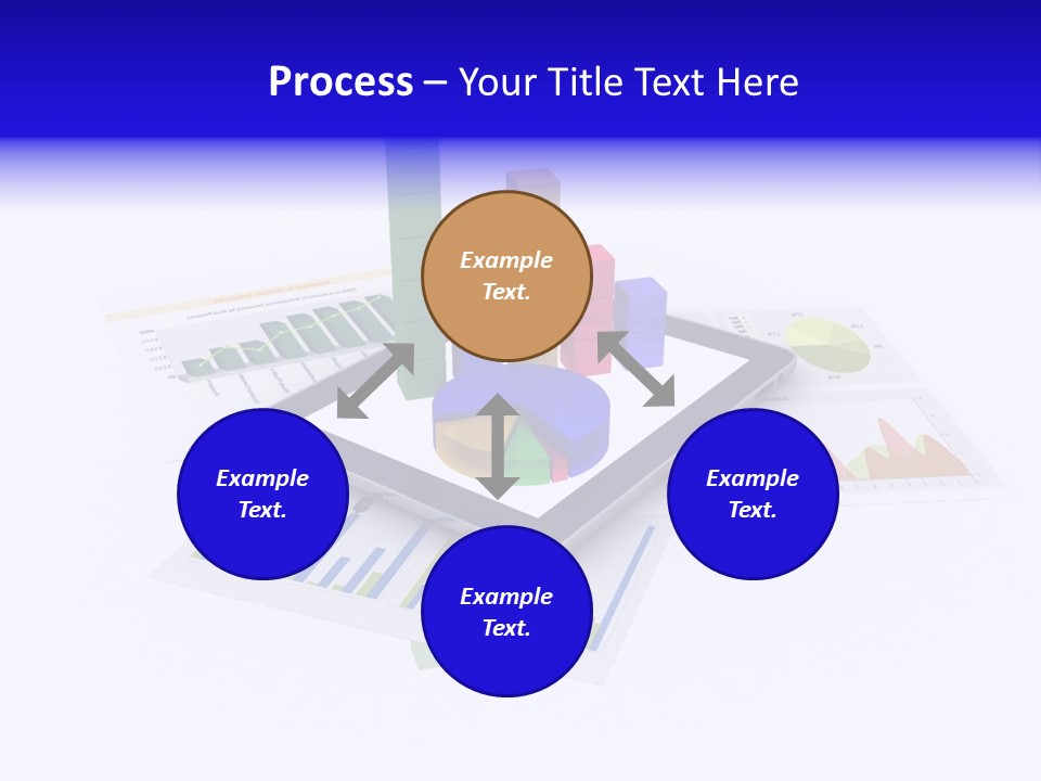 A Tablet With A Colorful Diagram On Top Of It PowerPoint Template