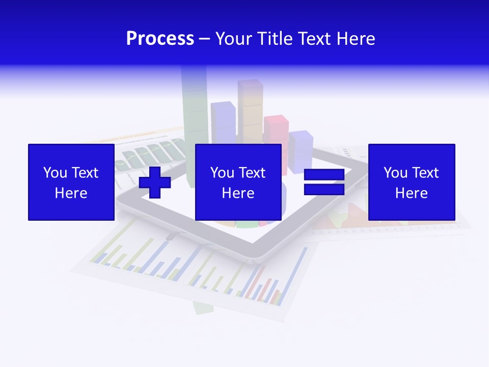 A Tablet With A Colorful Diagram On Top Of It PowerPoint Template