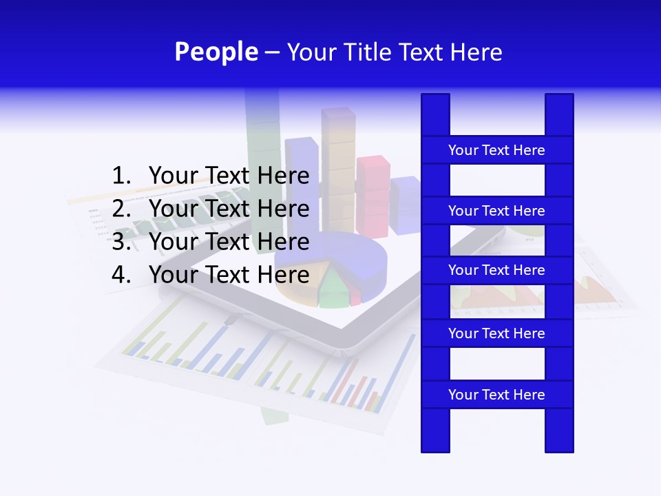 A Tablet With A Colorful Diagram On Top Of It PowerPoint Template