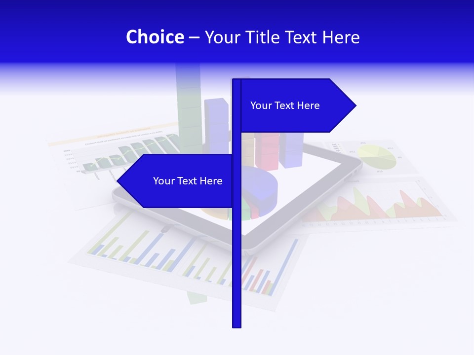 A Tablet With A Colorful Diagram On Top Of It PowerPoint Template