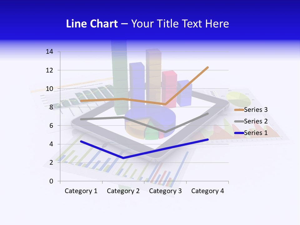 A Tablet With A Colorful Diagram On Top Of It PowerPoint Template