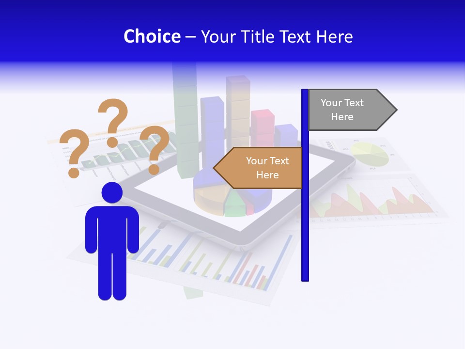 A Tablet With A Colorful Diagram On Top Of It PowerPoint Template