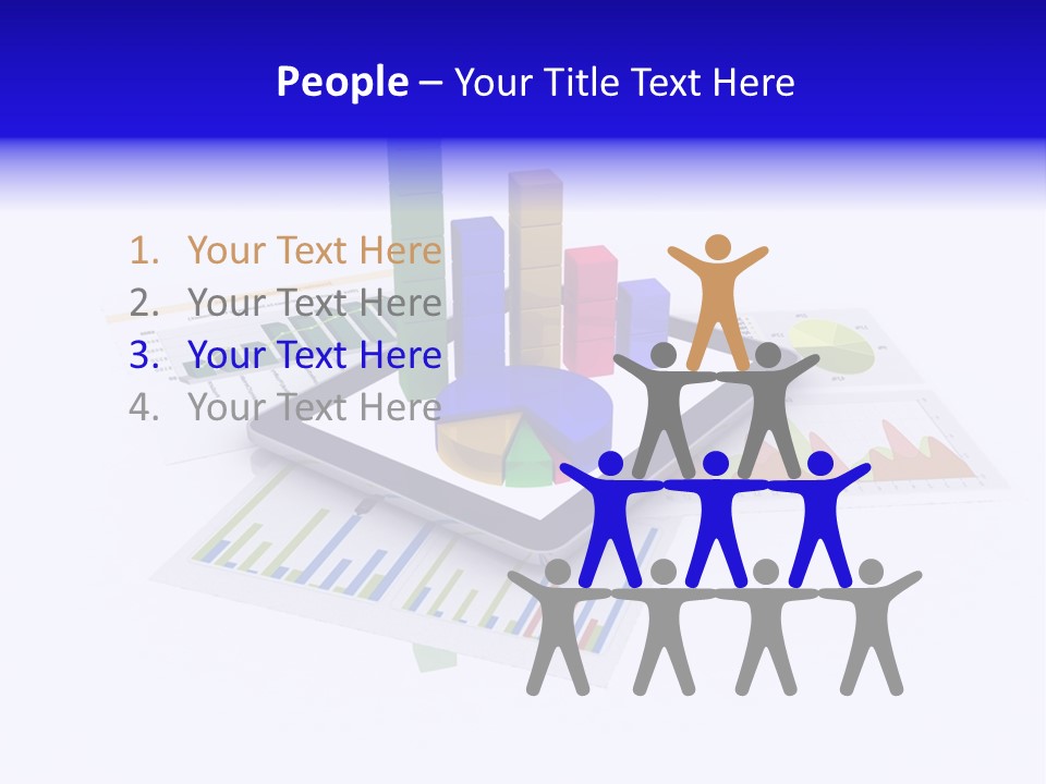 A Tablet With A Colorful Diagram On Top Of It PowerPoint Template
