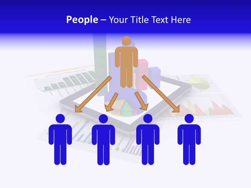 A Tablet With A Colorful Diagram On Top Of It PowerPoint Template