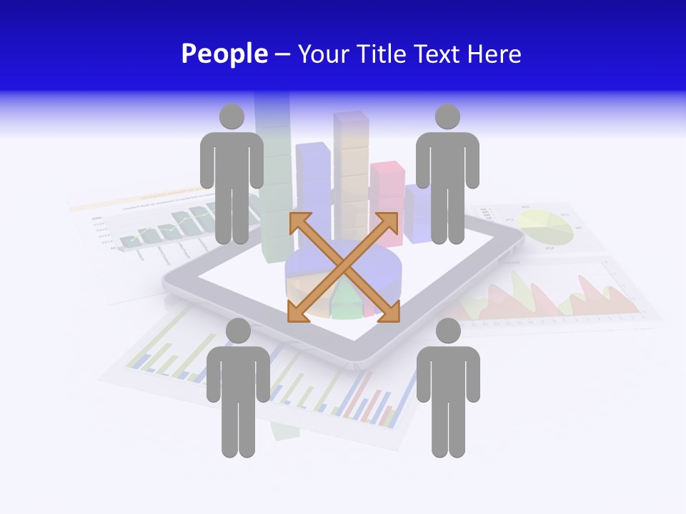A Tablet With A Colorful Diagram On Top Of It PowerPoint Template