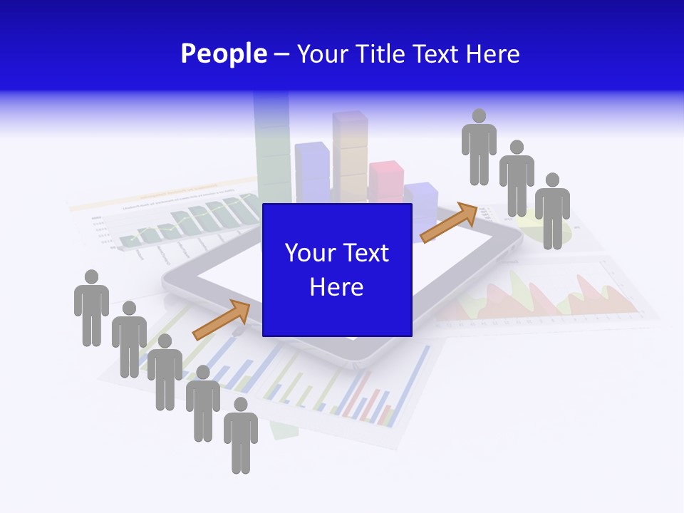 A Tablet With A Colorful Diagram On Top Of It PowerPoint Template
