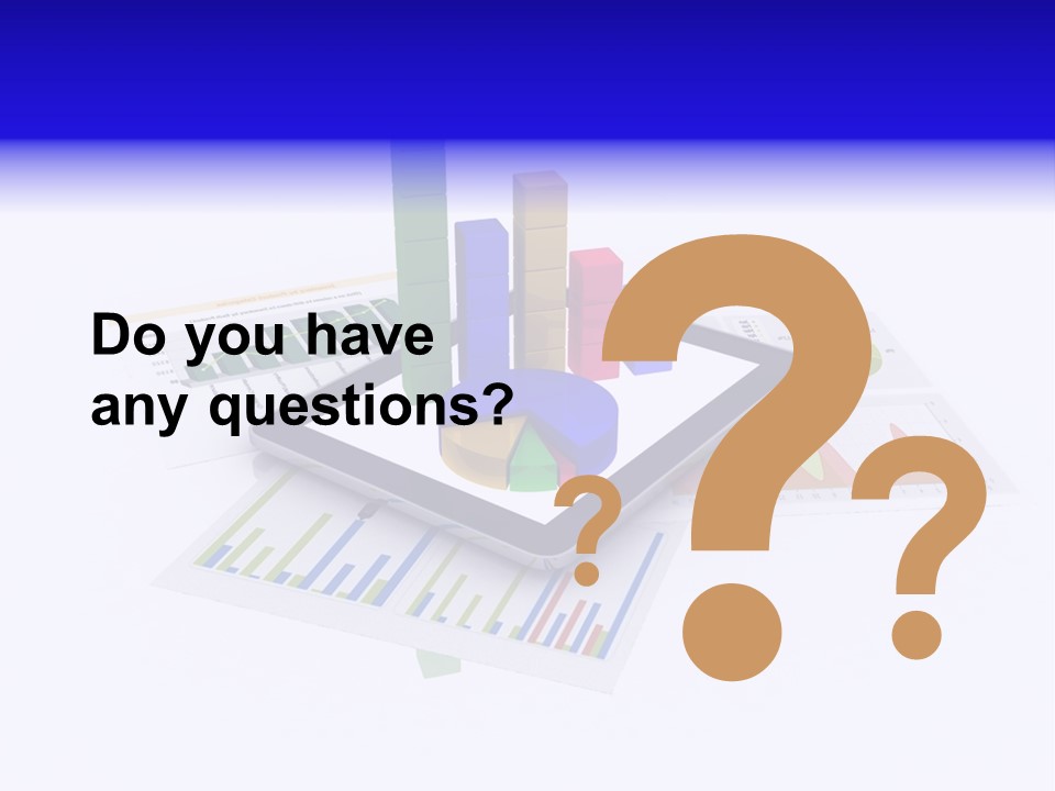 A Tablet With A Colorful Diagram On Top Of It PowerPoint Template