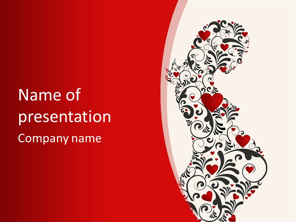 Women Silhouette Pregnancy PowerPoint Template