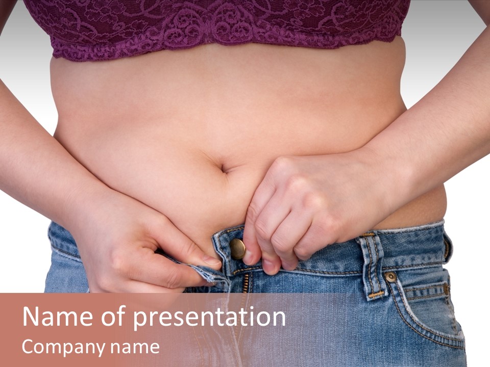 Navel Getting Dressed Cellulite PowerPoint Template