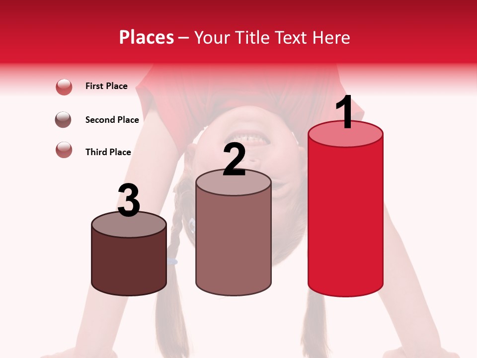 A Little Girl Doing A Handstand On Her Head PowerPoint Template