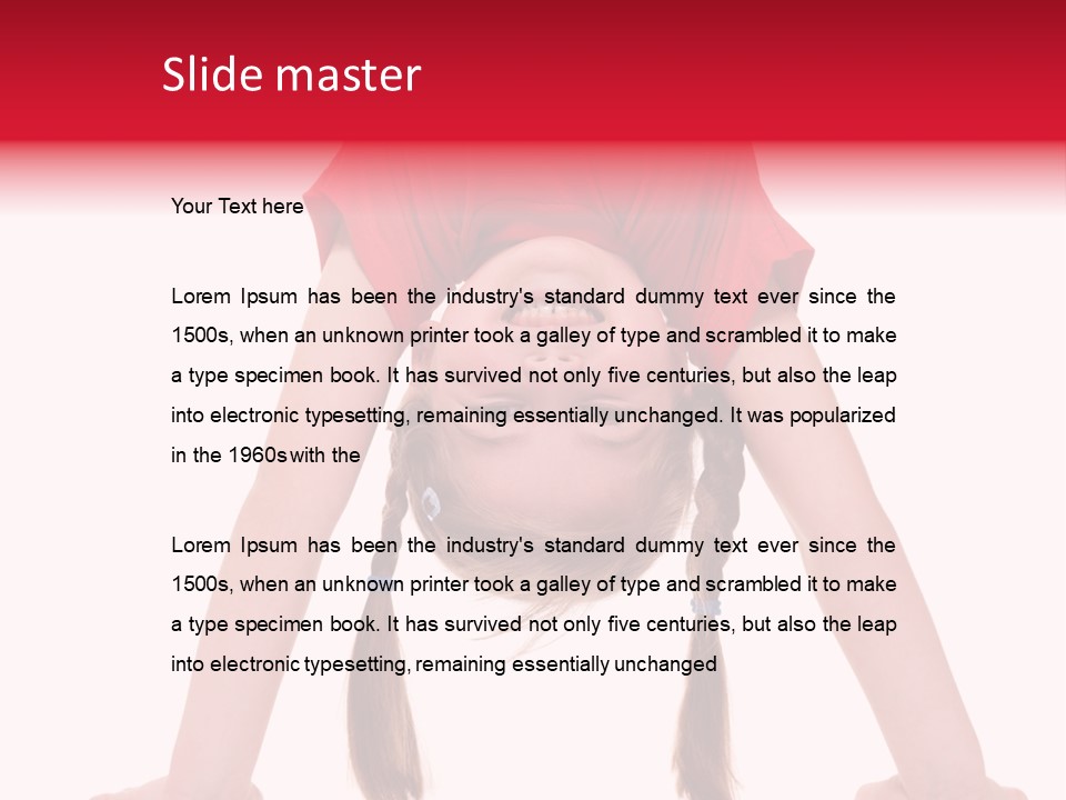 A Little Girl Doing A Handstand On Her Head PowerPoint Template