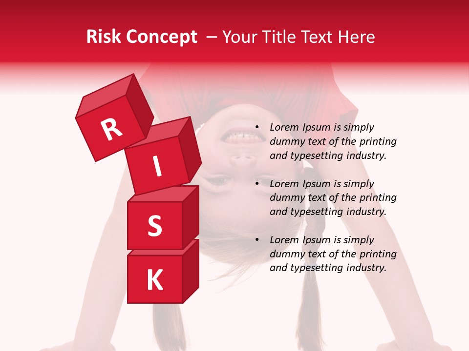 A Little Girl Doing A Handstand On Her Head PowerPoint Template