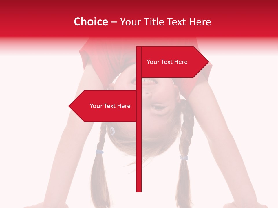 A Little Girl Doing A Handstand On Her Head PowerPoint Template