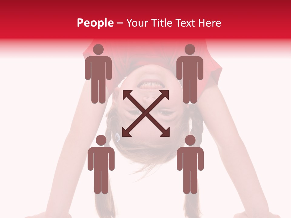A Little Girl Doing A Handstand On Her Head PowerPoint Template