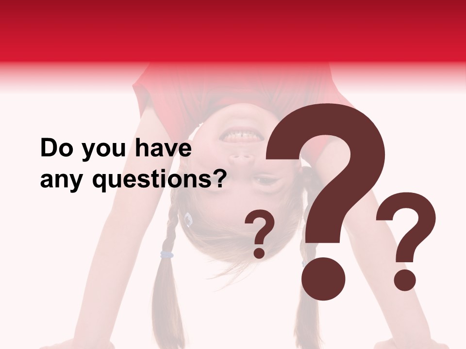 A Little Girl Doing A Handstand On Her Head PowerPoint Template