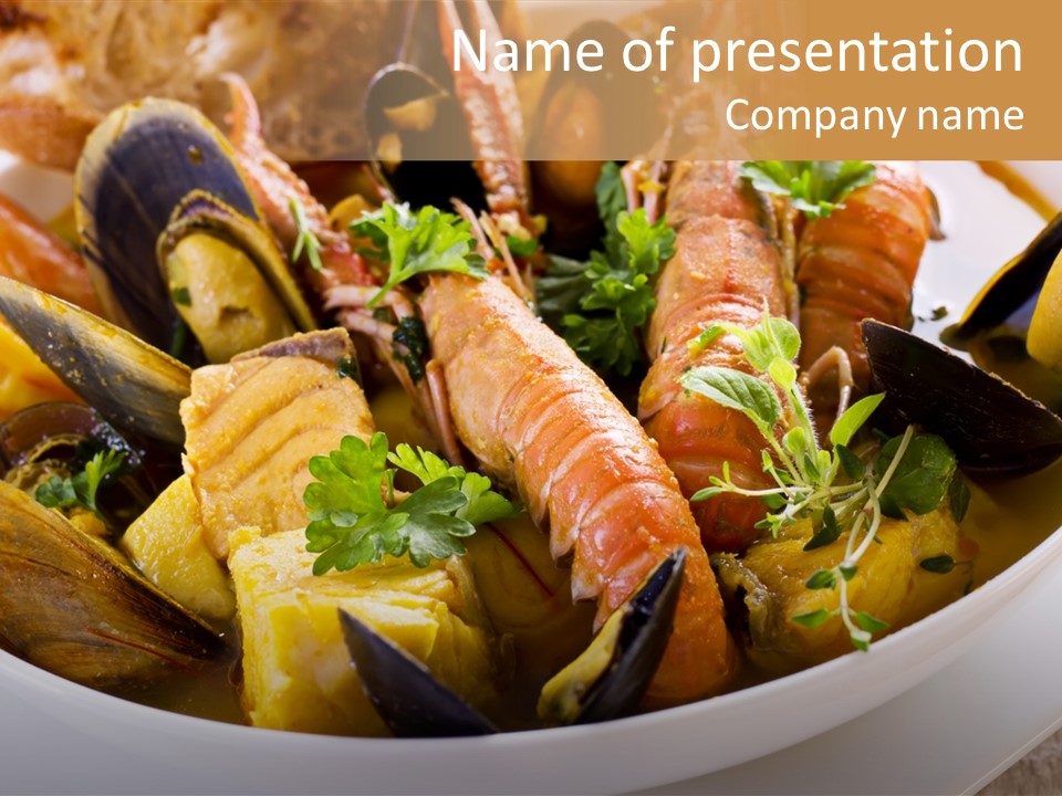Shrimp Cioppino Seafood PowerPoint Template