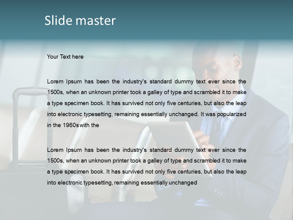 Bag Businessman African PowerPoint Template