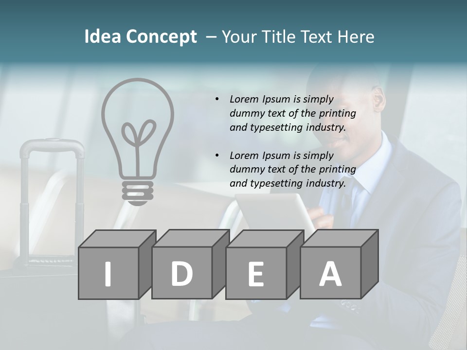 Bag Businessman African PowerPoint Template