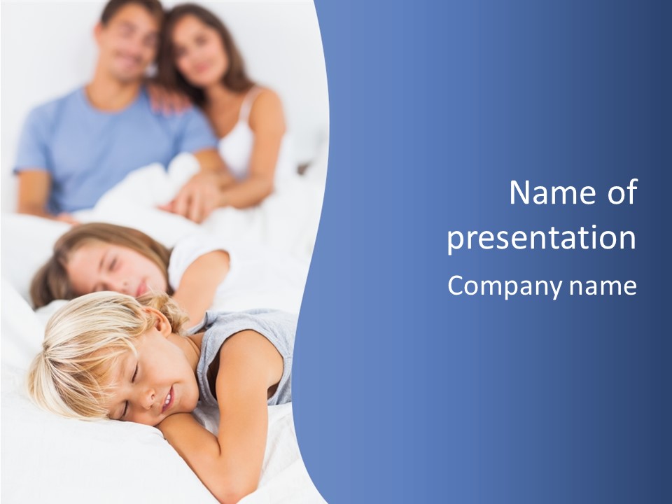 Bed Daughter Asleep PowerPoint Template