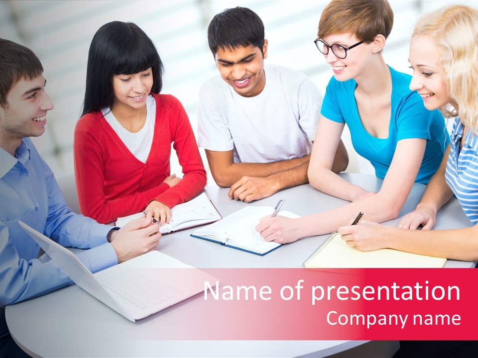 College Smile Teenager PowerPoint Template